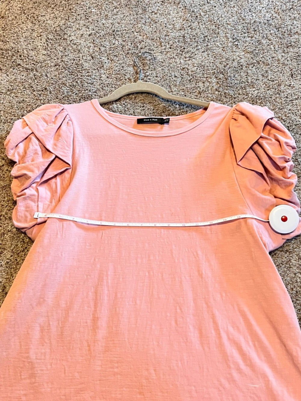 Doe & Rae Dusty Pink Ruffle Sleeve Tee - Picture 4 of 9